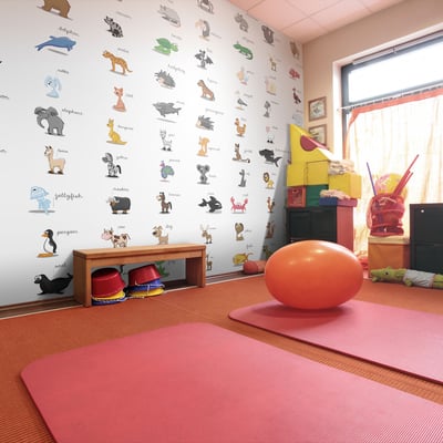 Papier peint intissé panoramique Pour enfants Learning by playing (animals) EDEN