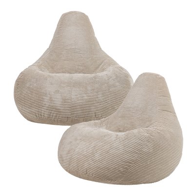 Lot de 2 poufs inclinables velours côtelé Oeko-Tex® - DALTON ICON