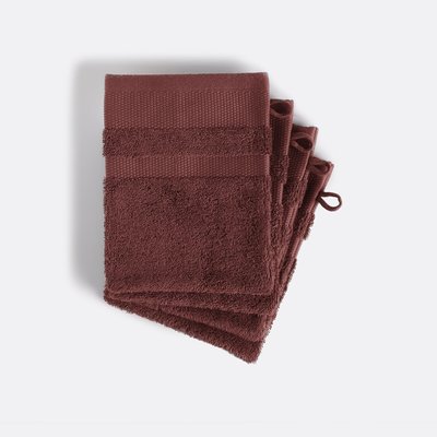 Set of 4 Kheops 100% Egyptian Combed Cotton Terry Wash Mitts LA REDOUTE INTERIEURS