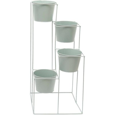 Support à plantes 4 jardinières en métal Scandi 30 x 70 cm JARDINDECO