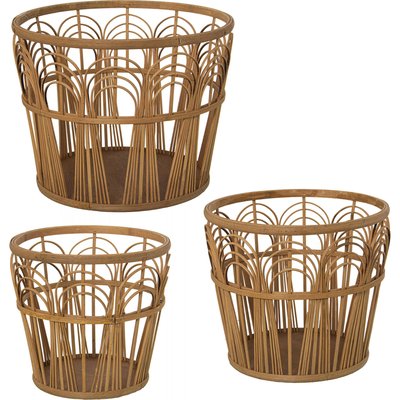 Cache-pots en rotin (lot de 3) RECOLLECTION