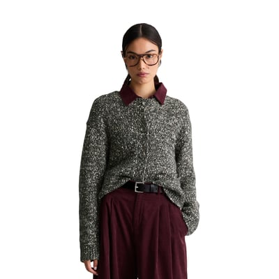 Cardigan en tweed coupe décontractée en mélange de coton et de laine vierge MARC O’POLO DENIM