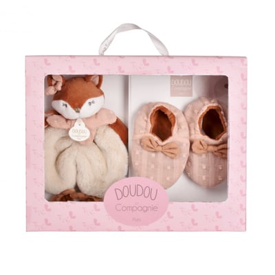 Coffret bébé Doudou et chaussons DOUDOU ET COMPAGNIE