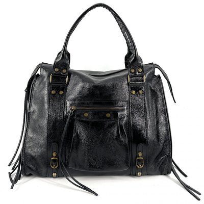 Sac à main en cuir glossy SANDSTORM Sirocco Noir OH MY BAG