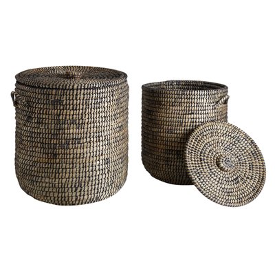 Paniers à linge ronds en jonc (lot de 2) AUBRY GASPARD