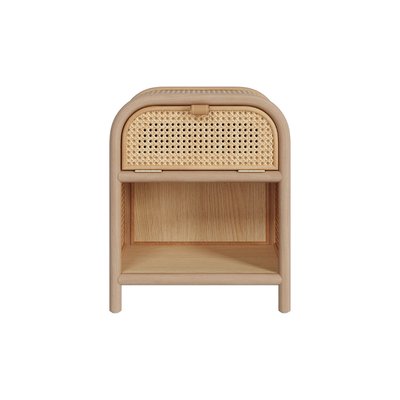 Table de chevet en bois massif, 1 porte et 1 niche - ALATA RENDEZ-VOUS DÉCO