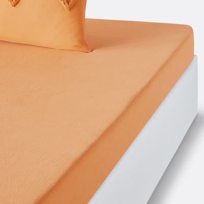 Drap housse en coton pour matelas épais, Assa ocre LA REDOUTE INTERIEURS