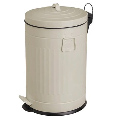 Poubelle de cuisine rétro en métal beige 20L WADIGA