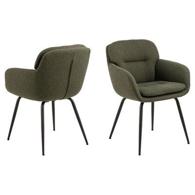 Chaises de salle à manger pieds métal assise tissu  (lot de 2) - MARTA HELLIN, DEPUIS 1862