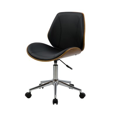 Chaise de bureau pivotante en bois en PU (à l'unité) - ARCHIE RENDEZ-VOUS DÉCO