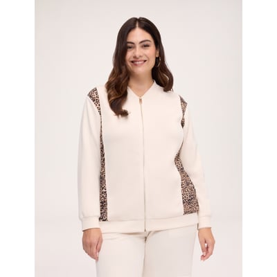 Sweat ouvert avec inserts animaliers FIORELLA RUBINO