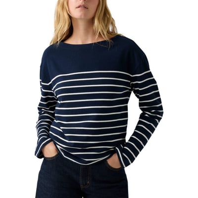 T-shirt en coton marine coupe droite pourvu d'un motif à rayures LEVI'S