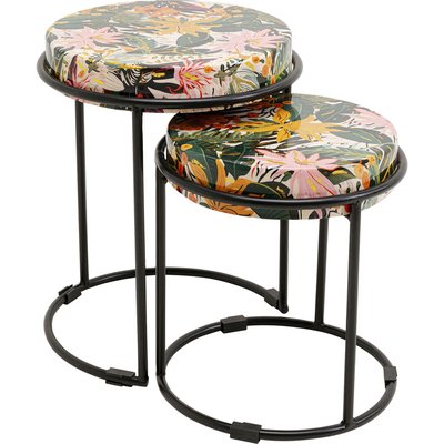 2 tables d'appoint feuilles en acier, JUNGLE KARE DESIGN