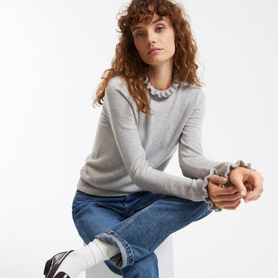 Trui met opstaande kraag, recycled wol en kasjmier LA REDOUTE COLLECTIONS