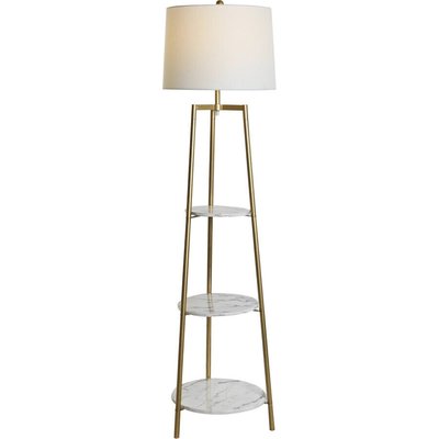Lampe de sol moderne dorée avec étagères design RECOLLECTION