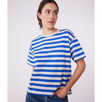 Gestreiftes T-Shirt Le Boxy aus Baumwolle, weite Form PETIT BATEAU