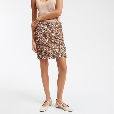Jupe droite et courte à sequins LA REDOUTE COLLECTIONS