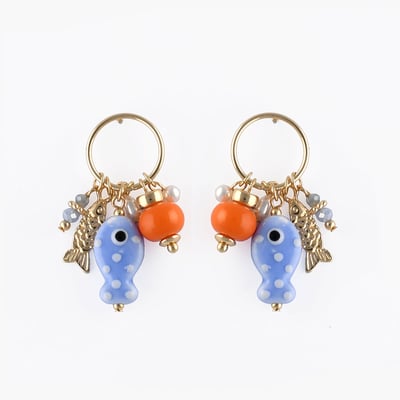 Boucles d'oreilles charms poisson céramique BALABOOSTE