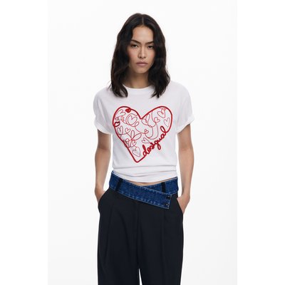T-shirt à reliefs cœurs DESIGUAL