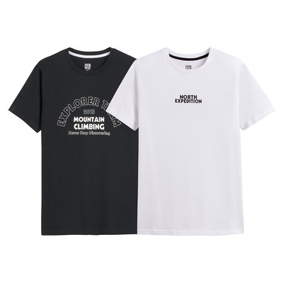 Комплект из двух футболок с круглым вырезом с надписью LA REDOUTE COLLECTIONS