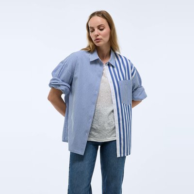 Chemise manches longues rayée en coton BIO GOTS MONOPRIX