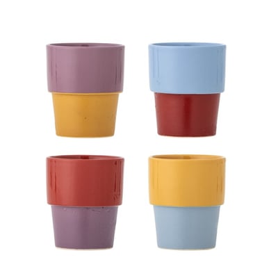Tasses grès  EWAN set de 4 BLOOMINGVILLE