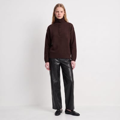 Pull col montant zippé coupe ample manches longues VALAURA ARTLOVE