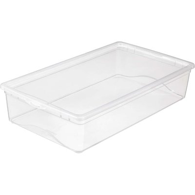 Boite de rangement avec couvercle Omega transparent 19 litres JARDINDECO