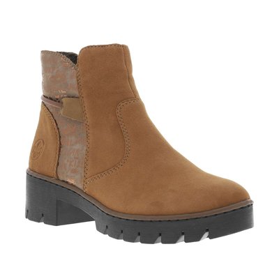 Boots bleu marine en nubuck sur l'empeigne et imprimé écriture RIEKER