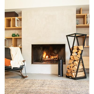 Range-bûches  Sablier Noir H 118 cm pour bûches de 40 cm LE MARQUIER
