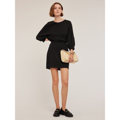 Mini-robe en molleton de viscose mélangée de couleur unie MOTIVI