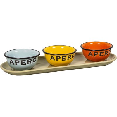 Plateau avec 3 ramequins apéros ANTIC LINE CRÉATIONS