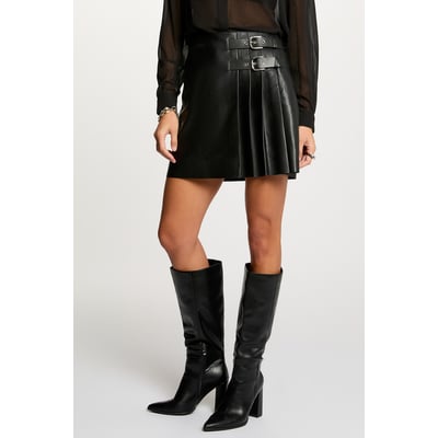 Jupe courte simili cuir MORGAN