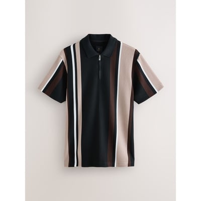 Polo semi-zippé à rayures verticales NEXT