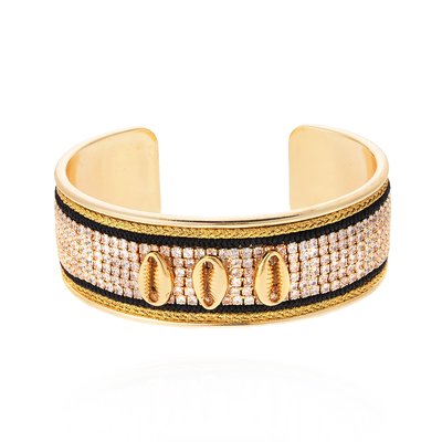 Bracelet jonc ajustable avec coquillages et strass DIADEMA HIPANEMA