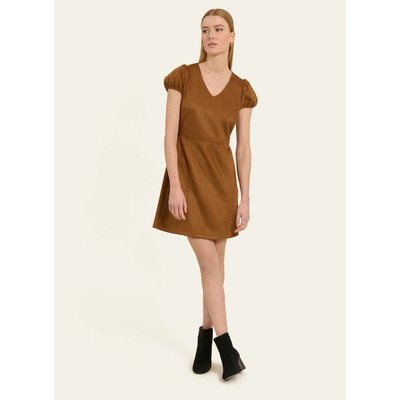 Robe évasée en suédine col V THELMY NAF NAF