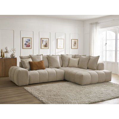 Canapé d'angle convertible 3 places en tissu texturé, EVEREST BOBOCHIC
