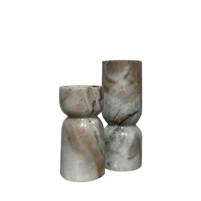 Set of 2 Taraza Marble Candlesticks SO'HOME