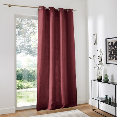 Onega Washed Linen Curtain with Eyelets LA REDOUTE INTERIEURS