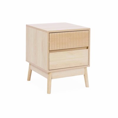 Table de chevet décor bois 2 tiroirs LINEAR SWEEEK
