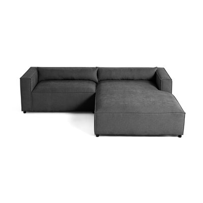 Canapé d'Angle droit en Tissu velours relief 4 places - ELA LISA DESIGN