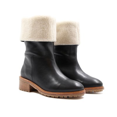 Bottes fourrées cuir lisse JULES & JENN