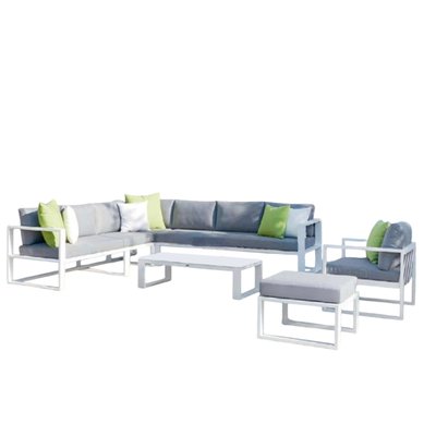 Salon de jardin d'angle en aluminium, BELLY COOL AU JARDIN DE CHLOÉ