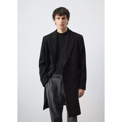 Manteau laine mélangée croisé MANGO MAN