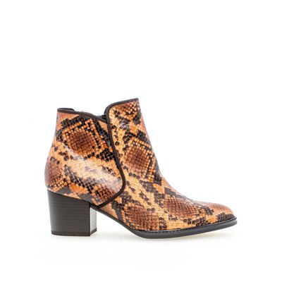 Bottines en cuir à talon façon block GABOR