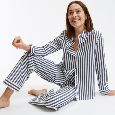 Pyjama rayé en popeline de coton LA REDOUTE COLLECTIONS