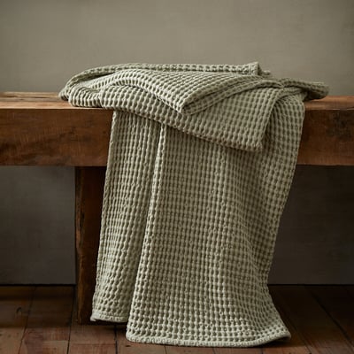 Jaipur Chunky Waffle Cotton Blanket Throw PINEAPPLE ELEPHANT