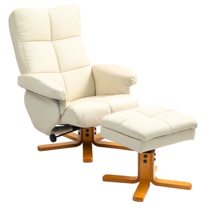Fauteuil inclinable avec repose-pieds PU HOMCOM
