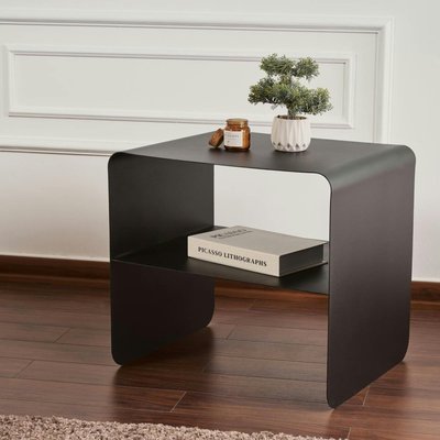 Table d’appoint design métal noir – 2 plateaux SFAX PIER IMPORT