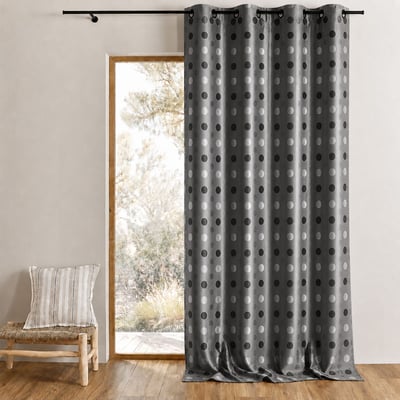 Rideau jacquard à pois ton sur ton HOME MAISON